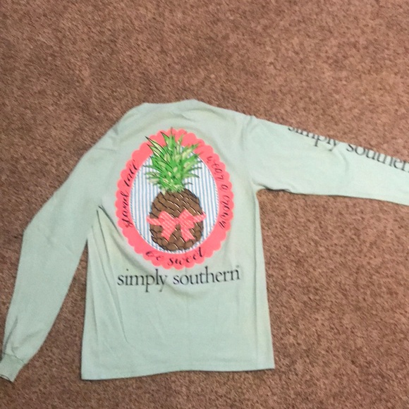 2 Simply Southern Tees. Blue and light green - Picture 4 of 4